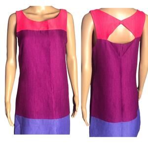 Isabel & Nina Color Block Shift Textured Dress size 16 Valentine Pink Purple